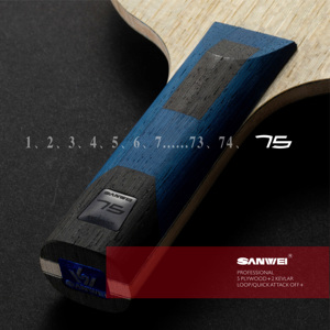 SANWEI Palas de Tenis de Mesa para Campeonatos Mundiales, 5 capas de madera + 2 de Kevlar, <span class=keywords><strong>7</strong></span> capas, 6.2mm, base pesada, punta ligera, mango ligero, para juego ofensivo - Product Image 6