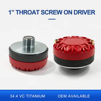 Haut-parleur à compression personnalisé avec diaphragme en titane KSV de 34,4 mm, 50 W RMS, 100 W MAX, 8 ohms, tweeter à visser avec goulot de 1 pouce