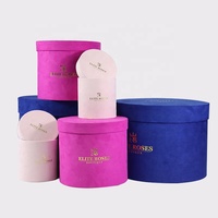 Boîte cadeau avec ruban doré personnalisé, 1 pièce, boîte de chapeau en papier ronde, emballage transparent, boîte pour maman, fleurs