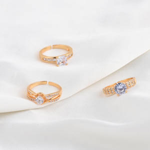 Cincin Janji Berlapis Emas 18K Vintage dengan Zirkonia Kubik, Cincin Pertunangan untuk Wanita, Cincin Putri untuk Ulang Tahun, Perhiasan - Product Image 4