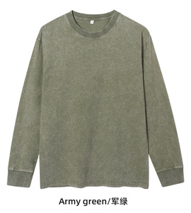 <span class=keywords><strong>T</strong></span>-<span class=keywords><strong>shirt</strong></span> a maniche lunghe vintage personalizzata 230GSM con stampa DTG, in puro <span class=keywords><strong>cotone</strong></span>, stile streetwear oversize, lavaggio acido, da <span class=keywords><strong>uomo</strong></span> - Product Image 4