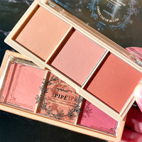 Palette de blush PIPL 3 couleurs, multi-usages, nude mat, double texture, rouge à lèvres, poudre pressée, blush, maquillage, cosmétiques en gros