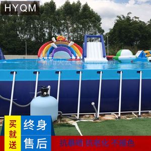 Piscina Inflable con Tobogán, Combo Grande para Exteriores, Circuito de Obstáculos Acuáticos Móvil, Equipo para Parque de Diversiones - Product Image 2