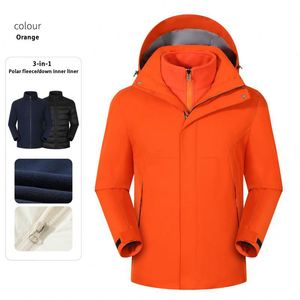 Super <b>Warm</b> Custom Logo Zipper Three in One Windbreaker Women Men's Waterproof Windproof Polar <b>Fleece</b> Inner <b>Jacket</b> - Product Image 4