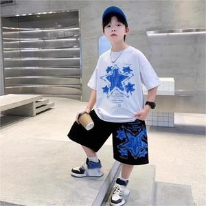 Hàng bán chạy, bán buôn, bộ đồ thể thao mùa hè in hình thời trang cho thiếu niên, bộ quần áo nam - Product Image 2