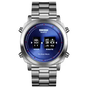 あなた自身のブランドのカスタム時計ロゴ時計安い時計メンズシルバーrelojes hombre