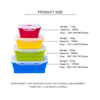 Bol de camping pliable en silicone de qualité alimentaire avec couvercle, boîte à lunch portable et peu encombrante, récipient alimentaire de voyage, capacité 1-3L, compatible micro-ondes
