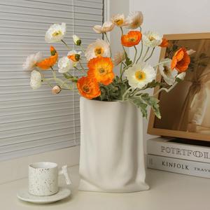 Jarrón de Cerámica Estilo Crema, Minimalismo Moderno, <span class=keywords><strong>para</strong></span> Arreglos Florales, Decoración del Hogar, Regalo de <span class=keywords><strong>Cumpleaños</strong></span> y de Inauguración de Casa - Product Image 4