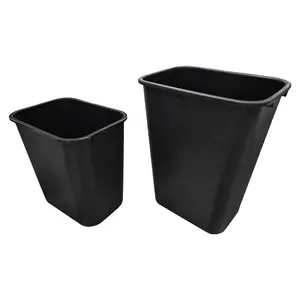 Comercial de plástico 41 Quart Black retangular lixo cesta lata Bin para Home Kitchen Desk Cabinet Sink