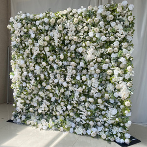 Panel de Pared de Flores Artificiales de 8x8 pies, Rollo de Fondo de Pared de Flores de Seda Blanca, Decoraciones de Boda con Flores de la Mañana - Product Image 5