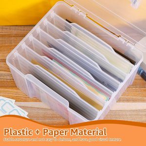 Boîte de rangement transparente pour photos, organisateur de cartes à 6 compartiments, bac d'archives en PP pour cartes de vœux, albums de scrapbooking et travaux manuels - Product Image 5