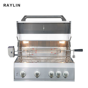 <span class=keywords><strong>Barbecue</strong></span> à gaz encastrable en acier inoxydable 304 et 316 avec pierre <span class=keywords><strong>volcanique</strong></span>, GPL, table de cuisson, 32 pouces, jardin, bord de piscine, 5 brûleurs - Product Image 1