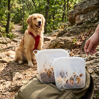 Sacs de conservation réutilisables en silicone de qualité supérieure, étanches, résistants au four et au congélateur, sans BPA, anti-fuite, 1500 ml, sacs de voyage pour aliments pour animaux de compagnie