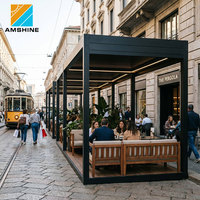 Pergola rétractable motorisée moderne en aluminium avec toit à lamelles imperméable, bioclimatique, pour terrasse extérieure, gazebo, auvent pour restaurant