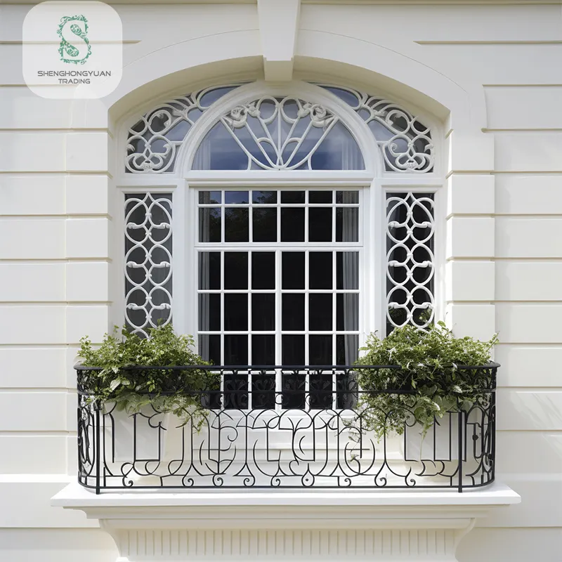 Diseño de parrilla de ventana de hierro decorativo para ventana exterior