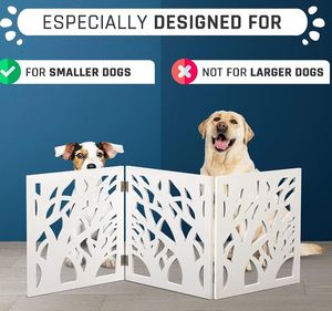 Clôture en bois décorative autoportante <span class=keywords><strong>pour</strong></span> chiens de petite à moyenne taille, <span class=keywords><strong>barrière</strong></span> <span class=keywords><strong>pour</strong></span> escaliers, portes et couloirs - Product Image 2