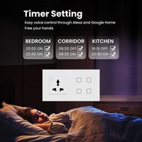 Prise intelligente Zigbee Alexa 220V 86*157 pour maison connectée, compatible Smart Life, double pôle universelle, murale tactile, étanche