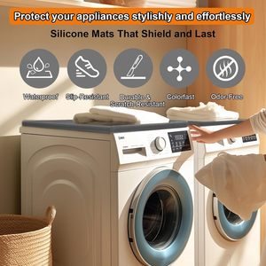 Housses de protection en silicone gris pour lave-linge et sèche-linge, imperméables, antidérapantes et faciles à installer - Product Image 5