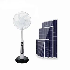 custom high speed electric smart home rechargeable 12v ac dc standing fan desktop solar table fan with lighting lithium