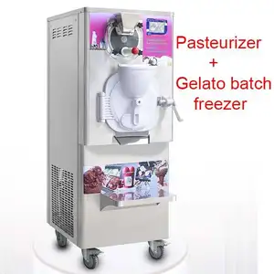 Italian Gelato Hard Ice Cream Making Machine with pasteurizer