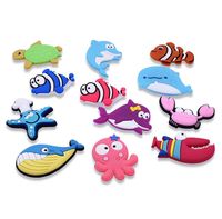 Vente en gros de mignons animaux marins tortue dauphin poisson de mer décoration de la maison aimant de réfrigérateur en caoutchouc PVC souple 3D promotion souvenir bricolage