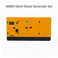 Générateur diesel silencieux 160 kW 200 kVA, alternateur sans balais tout cuivre, canopy insonorisé, groupe électrogène pour alimentation de secours industrielle CE