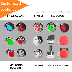 Grosir saklar tombol tekan plastik lampu LED merah 22mm titik tempel diterangi 10A kepala tinggi saklar tombol IP65 dengan magnetik - Product Image 3