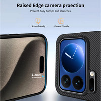 Étui de téléphone portable magnétique à motif en fibre de carbone pour Xiaomi 17 Pro Max 15 Ultra, coque de téléphone pour Redmi Note 15 Pro Note 14