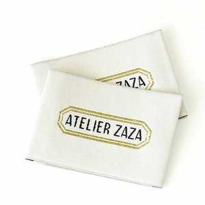 Etiquetas de marca de alta calidad Pure White Tide Flow, etiquetas plegables tejidas de alta densidad, etiquetas de costura parcial, etiquetas lavables cortadas con láser - Product Image 3