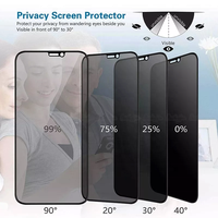 Pelindung Layar Kaca Tempered Anti Spy 9H 30 Derajat Privasi untuk Vivo Y12S Y21S iPhone Samsung Xiaomi Infinix