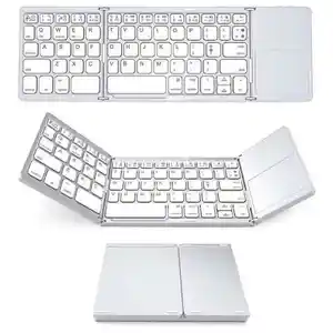 XY波段B033 + 便携式折叠超薄键盘无线蓝牙触摸板键盘，适用于IOS安卓触摸鼠标设计