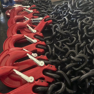 Ganchos de Cadena Soldados Ajustables para Grúa de Carga, Eslingas Sin Fin de Material 20Mn2, Color Negro - Product Image 3