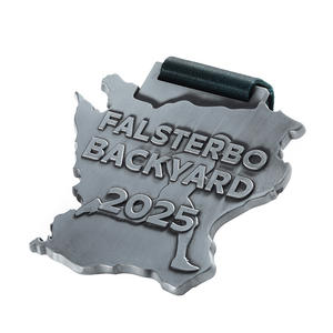 Medallas Deportivas de Metal con Logotipo Personalizado, Plateadas en Plata Antigua, Fundidas <span class=keywords><strong>a</strong></span> Presión, con Cinta, <span class=keywords><strong>Precio</strong></span> de Fábrica - Product Image 4