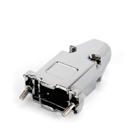 Capot métallique D-SUB 9 broches avec trou de câble à 90 degrés, Capot en alliage de zinc D-SUB 15 broches haute densité avec trou de câble à 90 degrés, Capot DB 9P