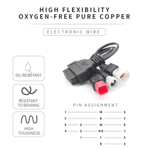 Cable de diagnóstico OBD2 para motocicleta 3 en 1 para Yamaha 3Pin 4Pin Honda 6Pin adaptador protocolo escáner adaptador para reparación de motocicletas - Product Image 3