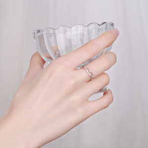 OEM Anillos Plata De Ley 925 oro <span class=keywords><strong>argento</strong></span> Sterling <span class=keywords><strong>2</strong></span> strati anelli a forma di stelle di diamanti per ragazze - Product Image 5
