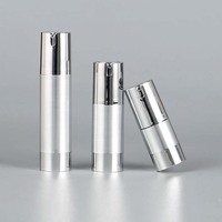 Luxe 15ml 30ml 50 ml 15 30 50 ml rechargeable en forme de U doré argent métallique Lotion crème contour des yeux vide sans air sérum pompe bouteille
