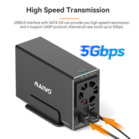 RAID HDD Enclosure 2Bay 3.5inch HDD Case USB3.0 5Gbps Dengan Hardware RAID 0/1/Large/JBOD Aluminium Mendukung SATA HDD hingga 20TB