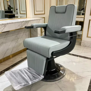 Fauteuil de massage facial inclinable à pompe hydraulique robuste, style vintage classique de luxe, pour hommes, idéal pour la coiffure - Product Image 1