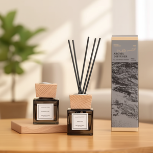 Aikun 200ml Eco-Friendly Home Fragrance Reed <b>Diffuser</b> Square Glass Bottle Air Freshening Long Lasting Fragrance <b>Diffuser</b> - Product Image 1
