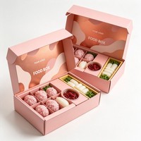Caja de Sushi Plegable Biodegradable con Separador, Cajas Bento para Cumpleaños, Pasteles, Comida para Llevar, Empaque Personalizado para Panaderías y Bocadillos
