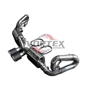 Vortex SS304 Valvetronic Exhaust fits Porsche 911 Carrera 991 GT3 4.0 Performance Racing Muffler Carbon Tips System <b>Kit</b> - Product Image 5