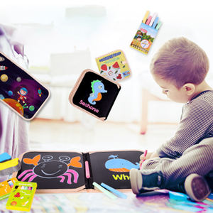 หนังสือวาดภาพระบายสีน้ำมหัศจรรย์สำหรับเด็กอนุบาลของเล่นเพื่อการศึกษารูปสัตว์โลกมีสีสันสดใสสมุดวาดภาพด้วยปากกาสี - Product Image 3