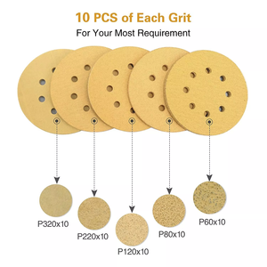 50 Discos Abrasivos <span class=keywords><strong>de</strong></span> Óxido <span class=keywords><strong>de</strong></span> Aluminio <span class=keywords><strong>de</strong></span> 5 Pulgadas, Grano 60-320, con Velcro, 8 Agujeros, Papel <span class=keywords><strong>de</strong></span> <span class=keywords><strong>Lija</strong></span> Orbital para Metal, Compatible con OEM/OBM - Product Image 2