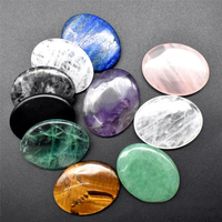 Pierre de massage ovale doublement incurvée en cristal naturel, pierre du pouce anti-stress en quartz rose, améthyste, jade