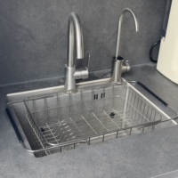 Panier égouttoir profond extensible moderne en acier inoxydable 304 pour évier, idéal pour fruits, légumes et vaisselle