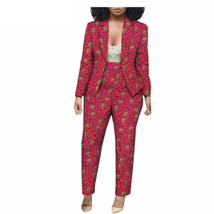2026 Bayan Takımları Ofis Kıyafeti Çiçek Baskılı Kadın <span class=keywords><strong>Blazer</strong></span> ve Pantolon Setleri Moda Afrika Pantolon Takımları Kadınlar İçin - Product Image 4