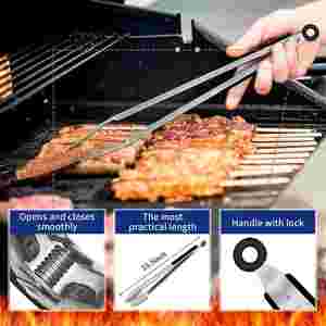Barbecue Grilling Accessories Stainless Steel 17-Piece <b>Grill</b> Tools Set Bag Heat Resistant Dishwasher Safe Outdoor <b>Indoor</b> Use - Product Image 3