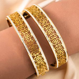 18K Gold Plated <b>Stainless</b> <b>Steel</b> Beaded Zircon Letter Pattern Trendy Luxurious Women's Anniversary Beaded Bracelets - Product Image 4