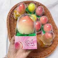 Glace exotique aux fruits en forme de pêche, ananas, banane, Yammy, chocolat et lait, sucette glacée aux fruits